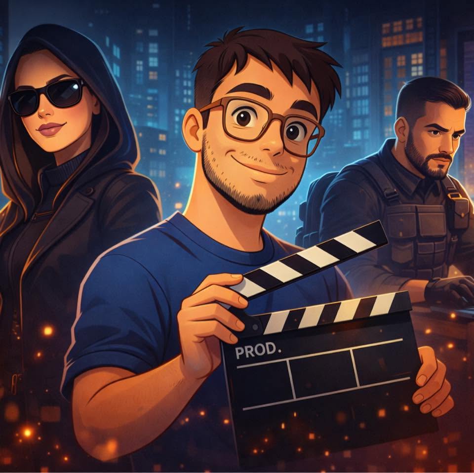 Portrait illustré d’Anth, un clap de cinéma à la main